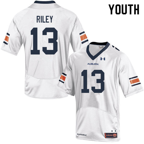 Auburn Tigers Youth Cam Riley #13 White Under Armour Stitched College 2022 NCAA Authentic Football Jersey KRG1774VN